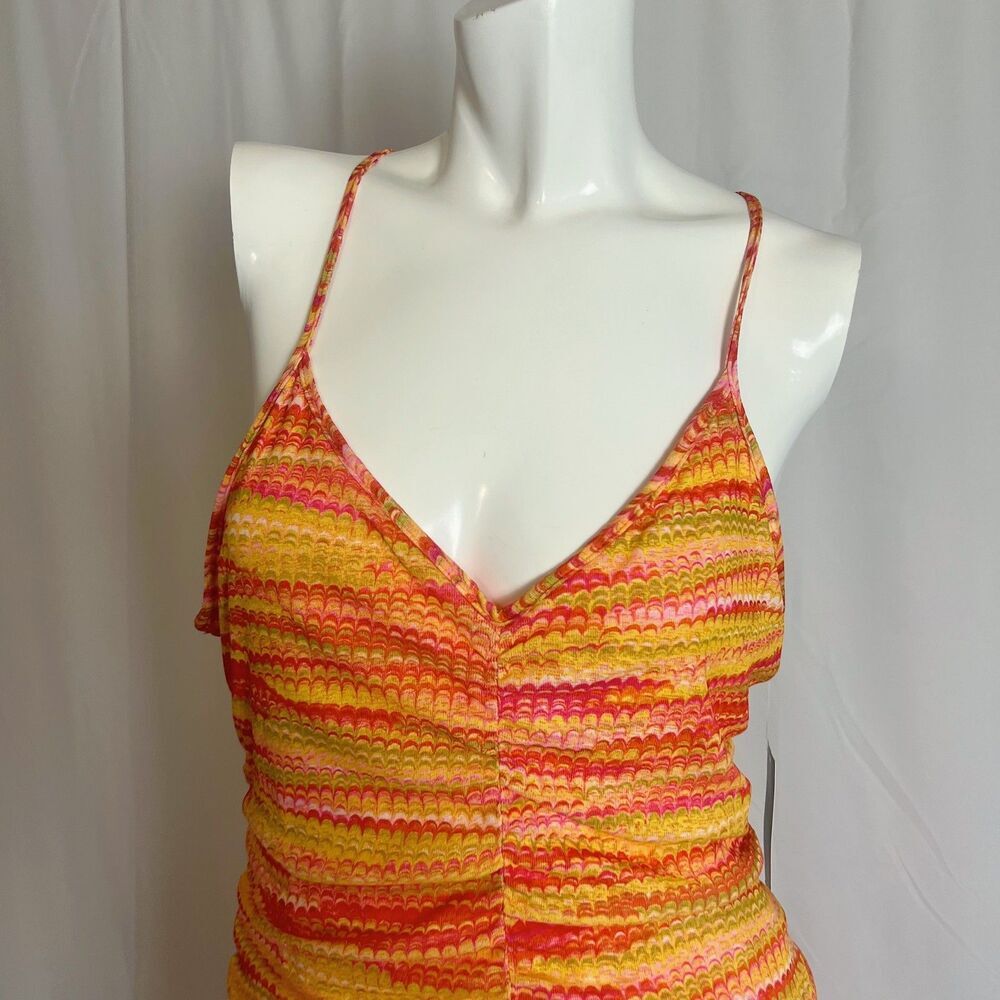 NWT Wild Fable Orange Yellow Ruffle Layered Summer Dress Fairycore Size L - Picture 2 of 6